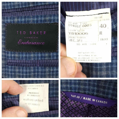 Ted Baker Endurance Jay Trim Fit Wool Check Sport Coat 40R