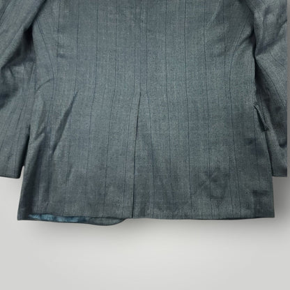 Vintage 90s Slim Fit Holland & Sperry Wool Herringbone Overcheck Metallic Wide Lapel Sport Coat 38S