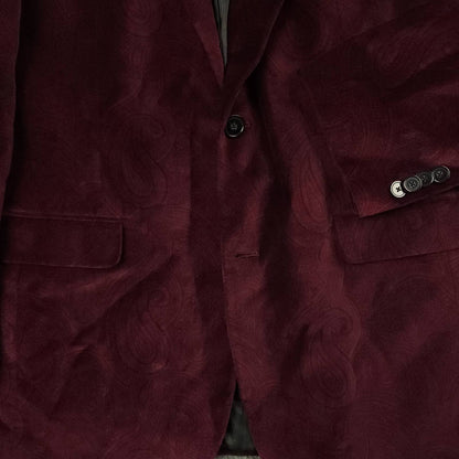 Tommy Hilfiger Modern Fit Crushed Velvet Embossed Paisley Sport Coat 38S