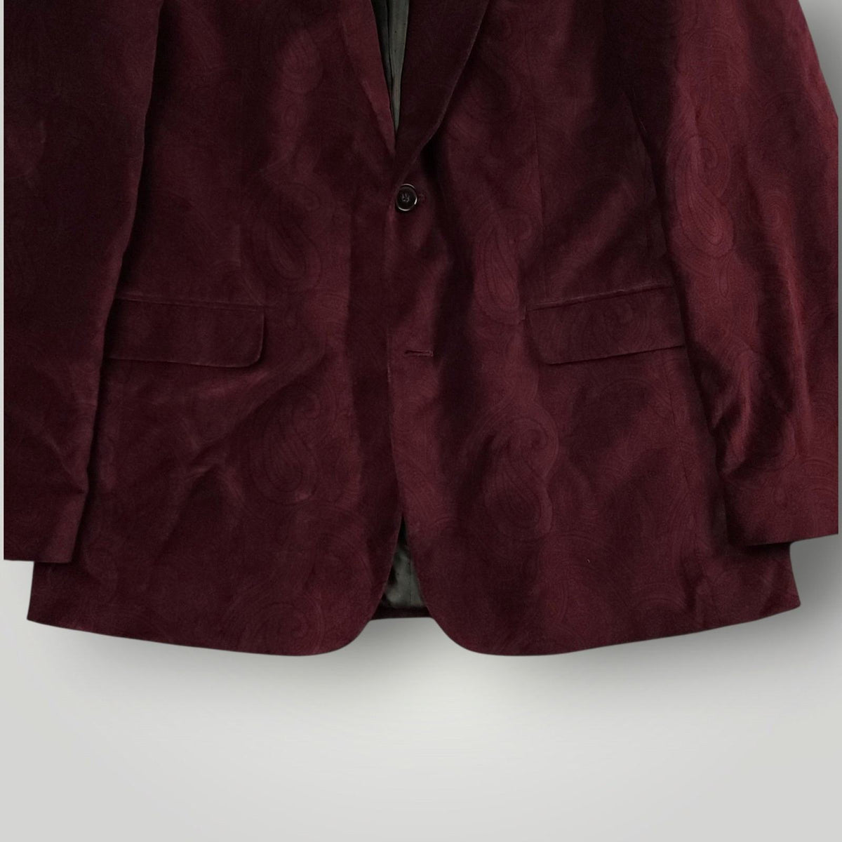 Tommy Hilfiger Modern Fit Crushed Velvet Embossed Paisley Sport Coat 38S