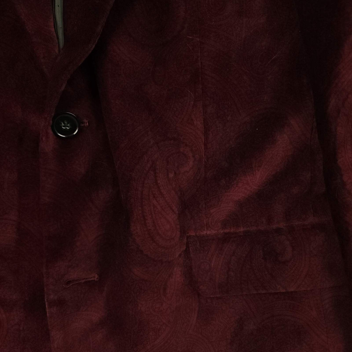 Tommy Hilfiger Modern Fit Crushed Velvet Embossed Paisley Sport Coat 38S