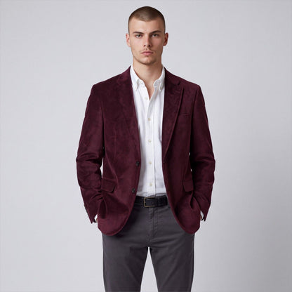 Tommy Hilfiger Modern Fit Crushed Velvet Embossed Paisley Sport Coat 38S