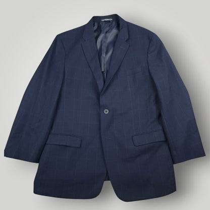 Hopsack Unstructured Slim Fit Wool Blend Plaid Sport Coat 44R