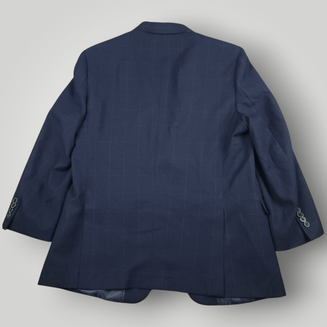 Hopsack Unstructured Slim Fit Wool Blend Plaid Sport Coat 44R