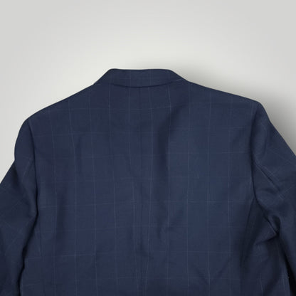 Hopsack Unstructured Slim Fit Wool Blend Plaid Sport Coat 44R