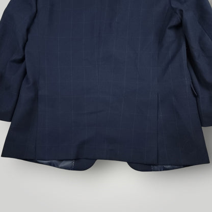Hopsack Unstructured Slim Fit Wool Blend Plaid Sport Coat 44R