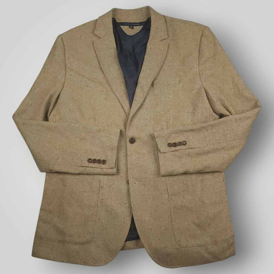 Slim Fit Speckled Wool Blend Patch Pocket Sport Coat 46R