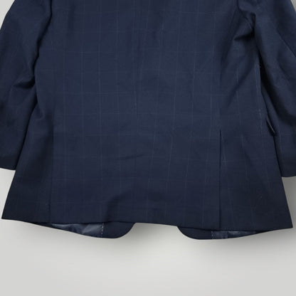 Hopsack Unstructured Slim Fit Wool Blend Plaid Sport Coat 44R