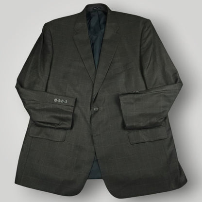 Front view of Turnbury wool silk glen plaid sport coat in men's size 48R.