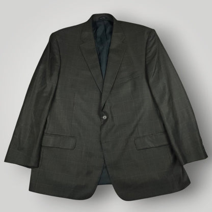 Alternate front view of Turnbury charcoal gray glen plaid sport coat featuring modern fit tailoring.