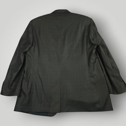 Rear view of Turnbury wool silk sport coat showing glen plaid pattern and tailored silhouette.