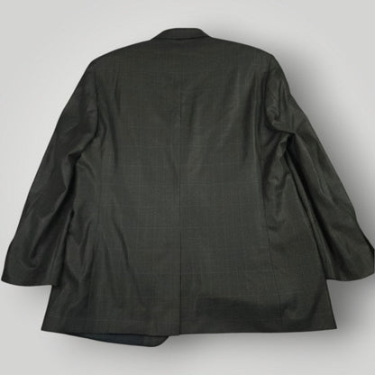 Rear view of Turnbury wool silk sport coat showing glen plaid pattern and tailored silhouette.