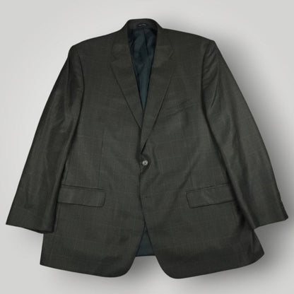 Alternate front view of Turnbury charcoal gray glen plaid sport coat featuring modern fit tailoring.