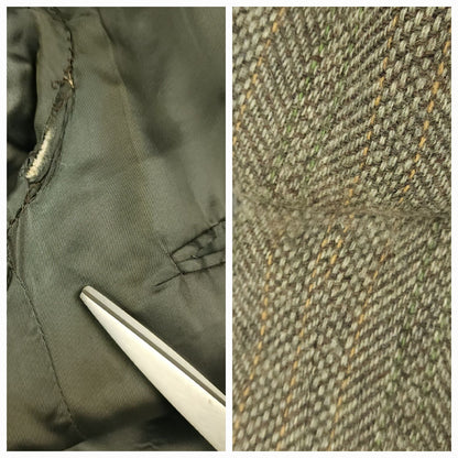 Vintage 60s Speckled Tropical Wool Tweed Herringbone Jacket 40R