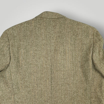 Vintage 60s Speckled Tropical Wool Tweed Herringbone Jacket 40R