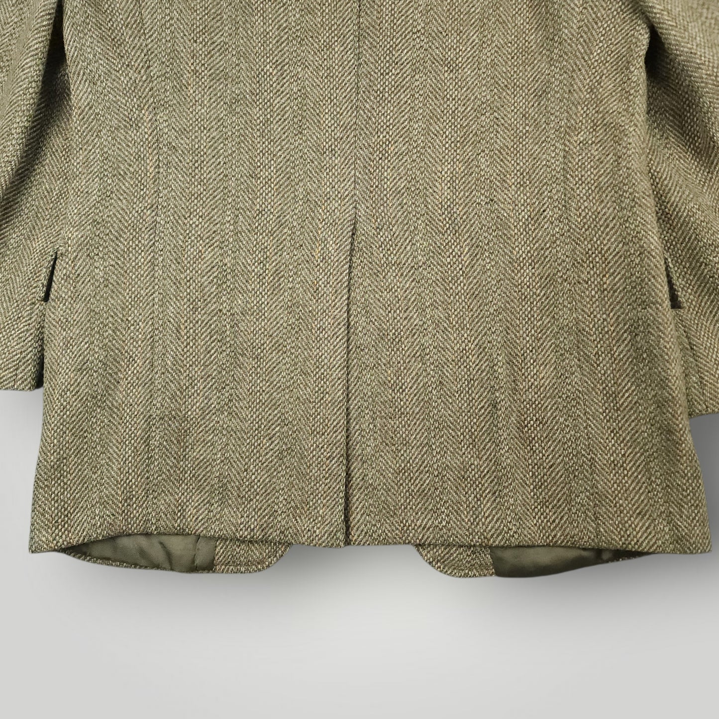 Vintage 60s Speckled Tropical Wool Tweed Herringbone Jacket 40R