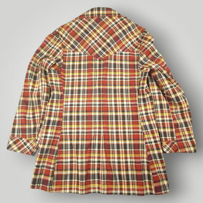 Vintage 60s Unstructured Cotton Patch Pocket Plaid Sack Jacket 36S