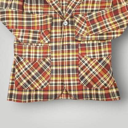 Vintage 60s Unstructured Cotton Patch Pocket Plaid Sack Jacket 36S