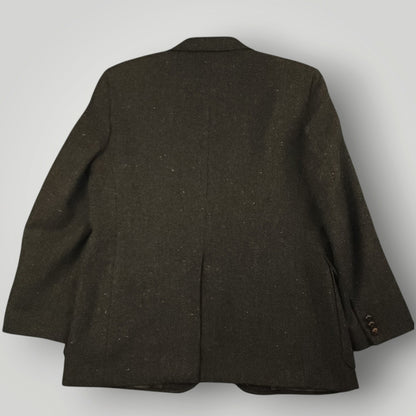 Vintage 70s Ivy Style Patch Pocket Speckled Tweed Jacket Mens 40S Wool Herringbone
