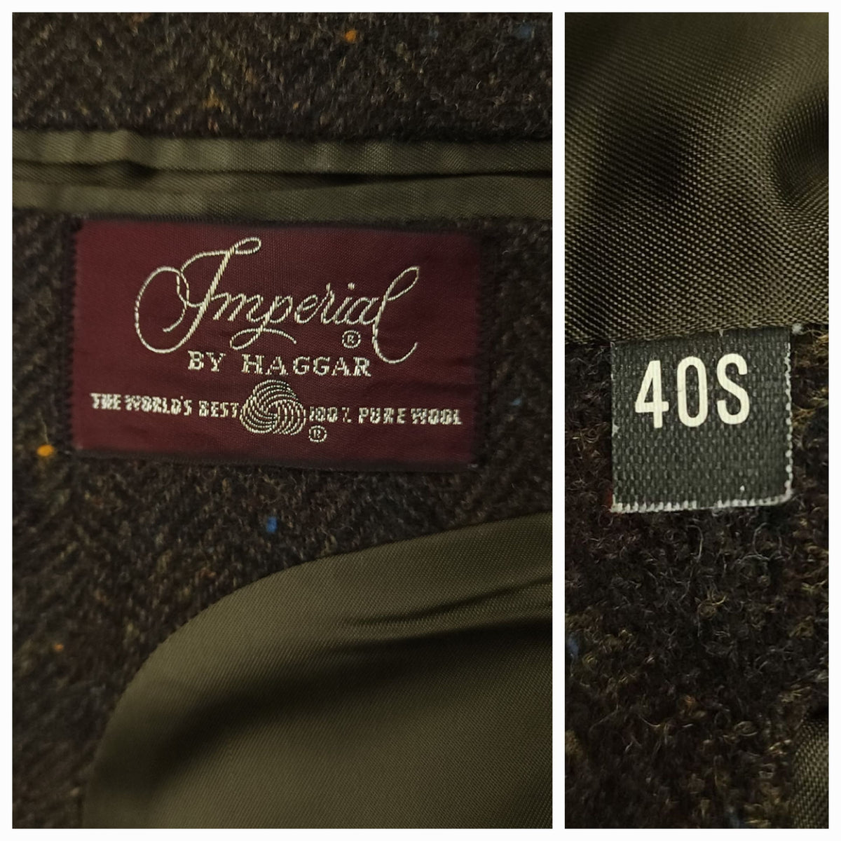Vintage 70s Ivy Style Patch Pocket Speckled Tweed Jacket Mens 40S Wool Herringbone