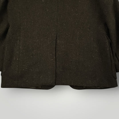 Vintage 70s Ivy Style Patch Pocket Speckled Tweed Jacket Mens 40S Wool Herringbone