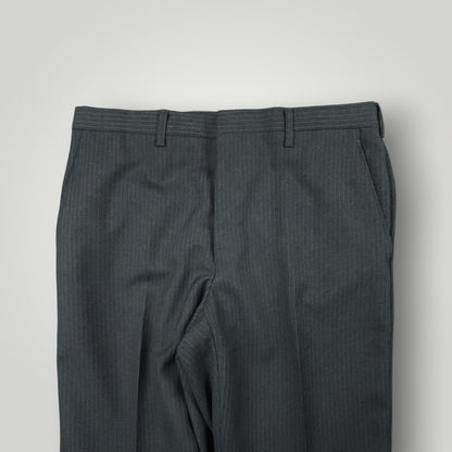Waist and rise detail of vintage tropical wool trousers