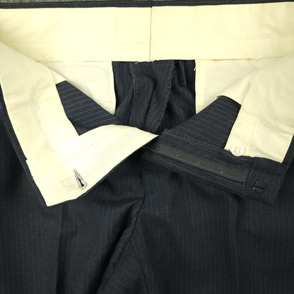 Interior waistband and lining detail of vintage wool trousers