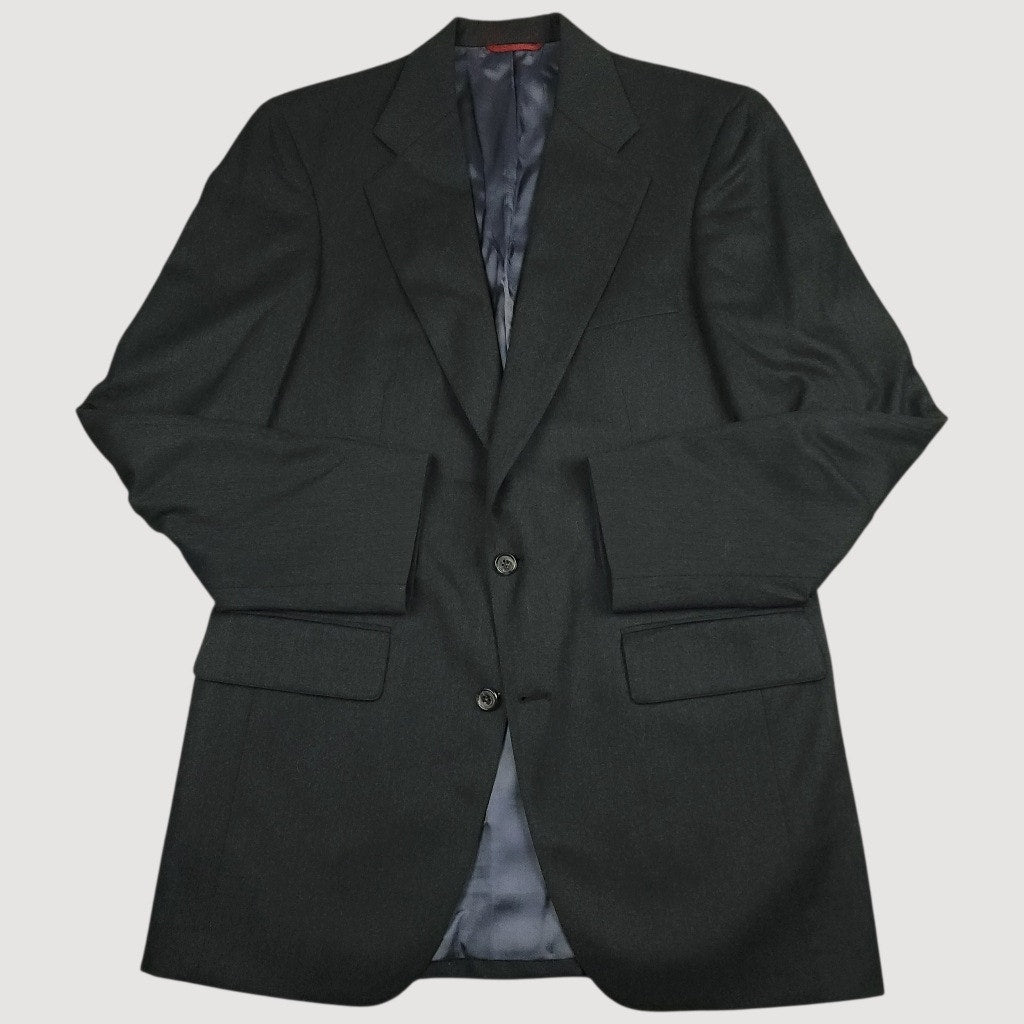 Vintage 80s Flannel Wool Wide Lapel Sport Coat 40R