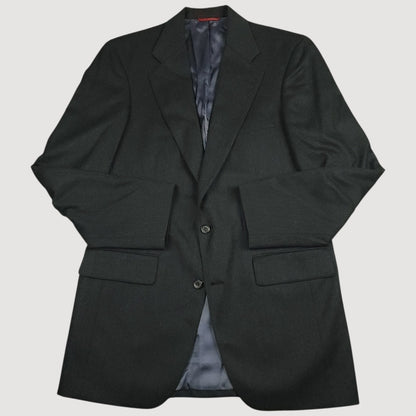 Vintage 80s Flannel Wool Wide Lapel Sport Coat 40R