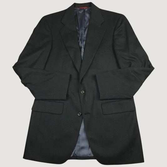 Vintage 80s Flannel Wool Wide Lapel Sport Coat 40R