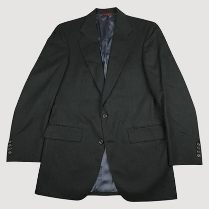 Vintage 80s Flannel Wool Wide Lapel Sport Coat 40R