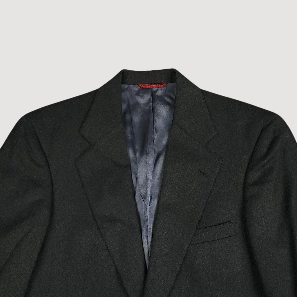 Vintage 80s Flannel Wool Wide Lapel Sport Coat 40R
