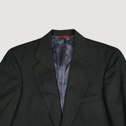 Vintage 80s Flannel Wool Wide Lapel Sport Coat 40R