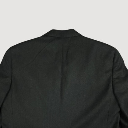 Vintage 80s Flannel Wool Wide Lapel Sport Coat 40R