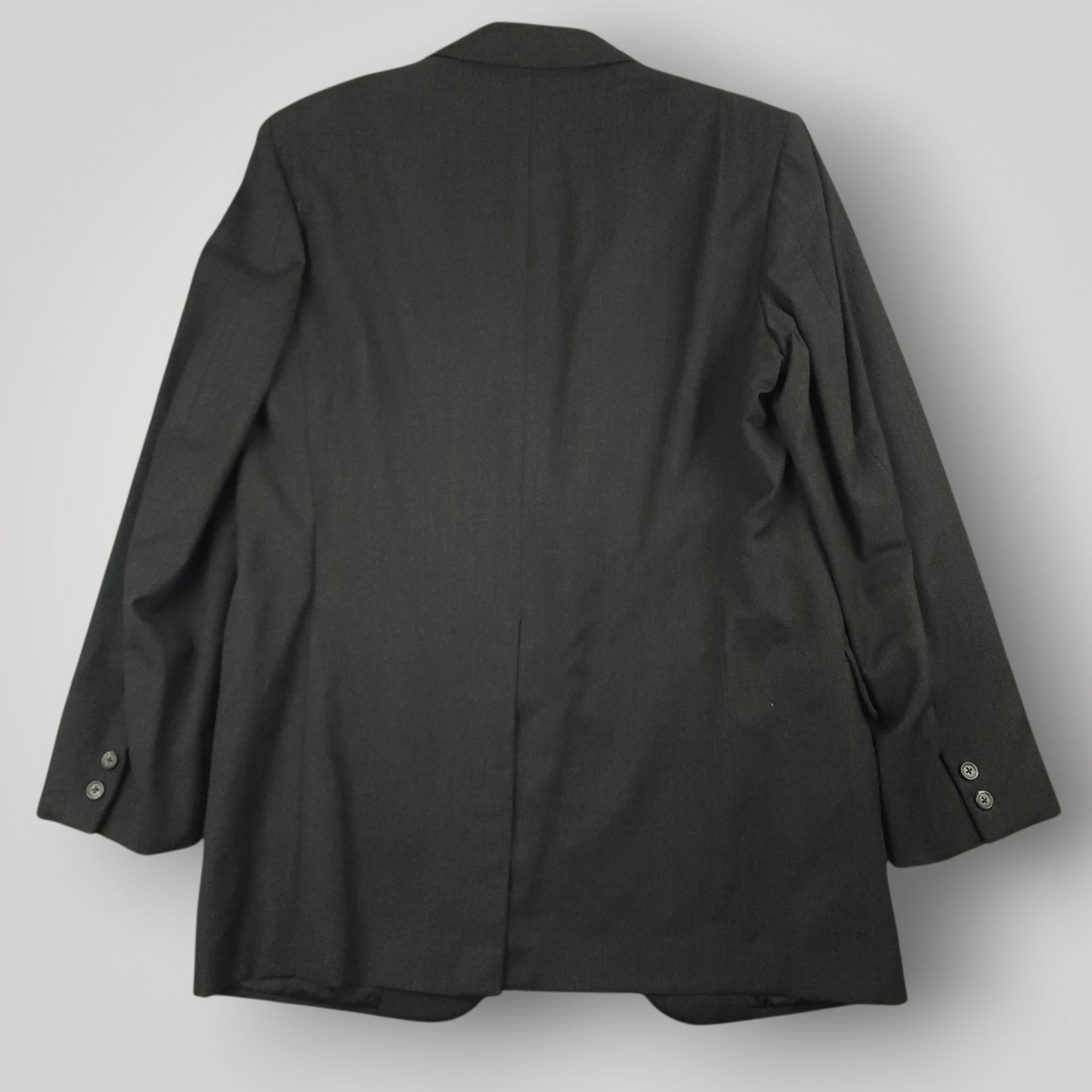 Rear view of vintage Brooks Brothers sack jacket showing classic hook vent construction