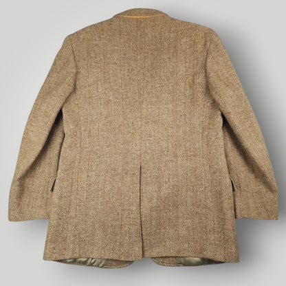 Rear view of Harris Tweed sport coat showing classic tailored silhouette