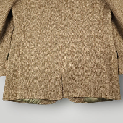 Bottom rear vent detail on vintage Harris Tweed sport coat
