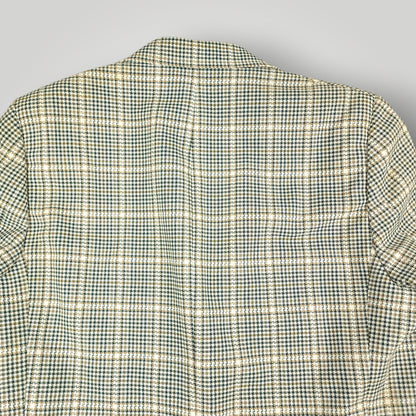 Vintage 60s Prince of Wales Check  Mad Men Sport Coat 44L