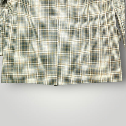 Vintage 60s Prince of Wales Check  Mad Men Sport Coat 44L