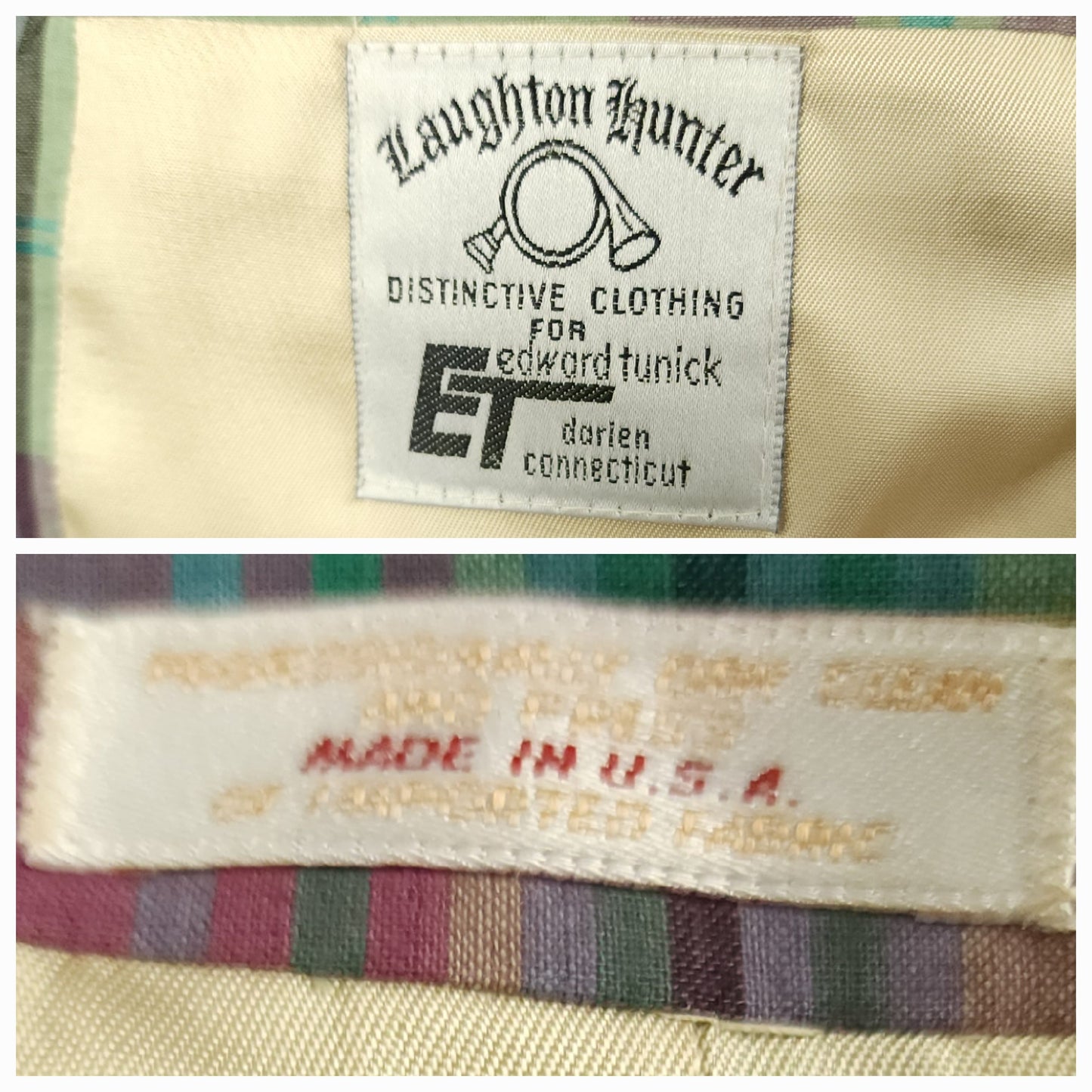 Vintage 70s Slub Cotton Madras Plaid Sport Coat 42R