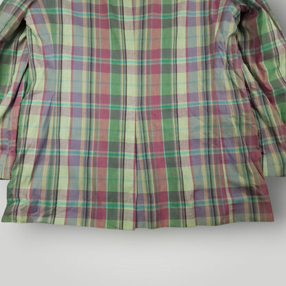 Vintage 70s Slub Cotton Madras Plaid Sport Coat 42R
