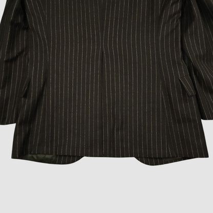 Vintage 50s Flannel Tropical Wool Rope Stripe Sport Coat 36S