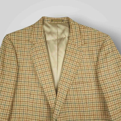 Vintage 60s Gun Club Check Wide Lapel Wool Classic Fit Tweed Jacket 42R