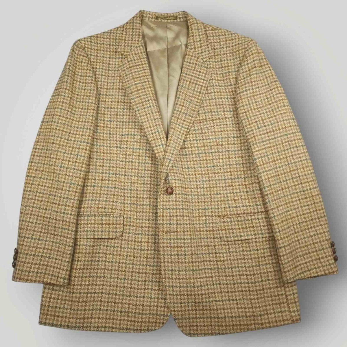 Vintage 60s Gun Club Check Wide Lapel Wool Classic Fit Tweed Jacket 42R