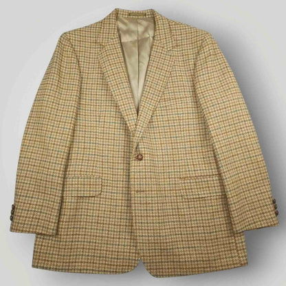 Vintage 60s Gun Club Check Wide Lapel Wool Classic Fit Tweed Jacket 42R