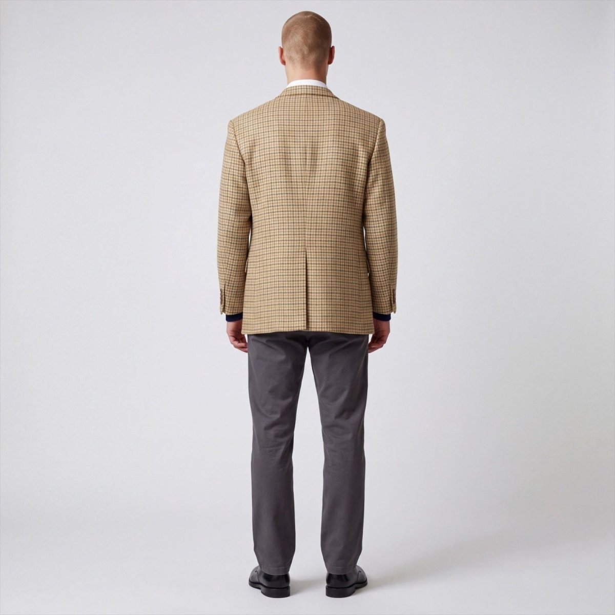 Vintage 60s Gun Club Check Wide Lapel Wool Classic Fit Tweed Jacket 42R
