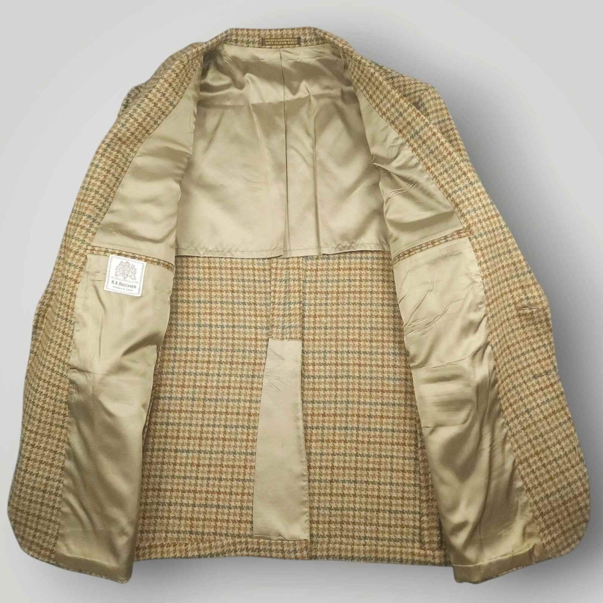 Vintage 60s Gun Club Check Wide Lapel Wool Classic Fit Tweed Jacket 42R