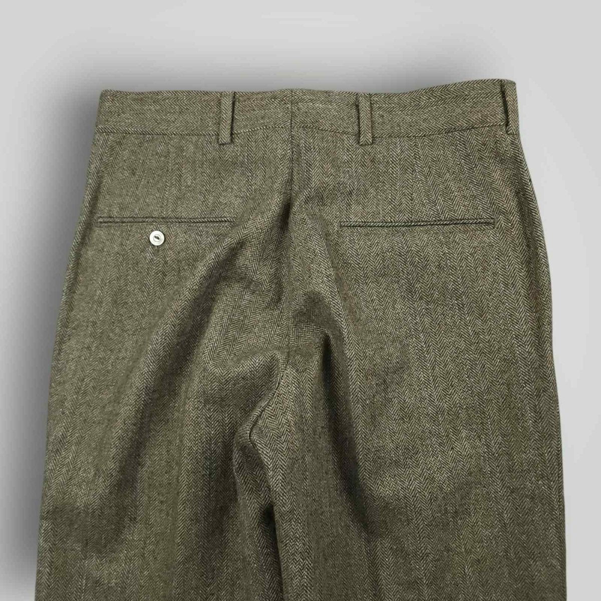 Vintage 60s Mens 2 Pc Herringbone Tweed Wool Suit 36S/30S