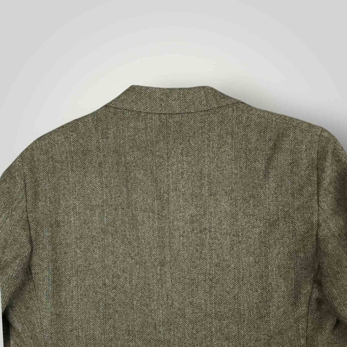 Vintage 60s Mens 2 Pc Herringbone Tweed Wool Suit 36S/30S