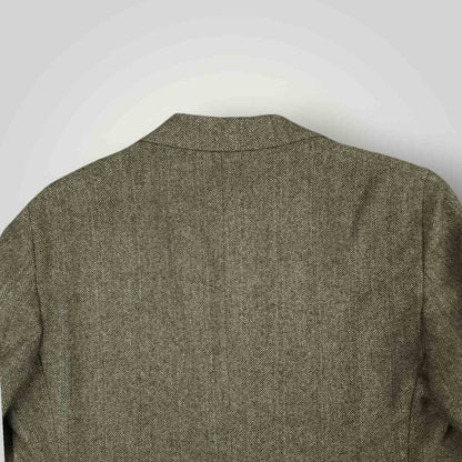 Vintage 60s Mens 2 Pc Herringbone Tweed Wool Suit 36S/30S